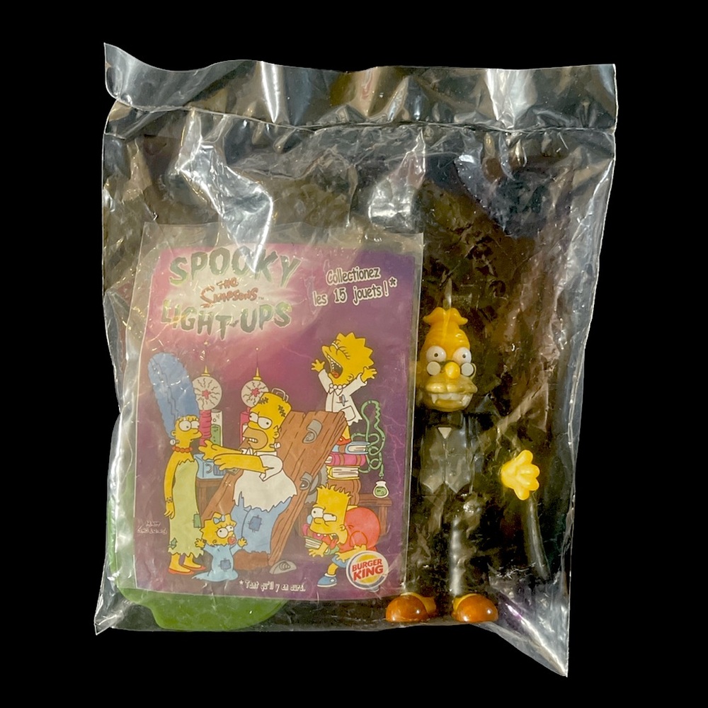 2001 Burger King The Simpsons GRANDPA DRACULA Spooky Light-Ups Kids Meal Toy #12